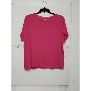 A St. John's Bay Women's Plus Sized Top Hot Pink Cottage Core Coastal Grandma 3X